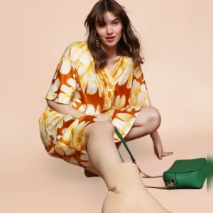 YELLOW FLORAL SHIFT DRESS