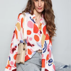 ORANGE ABSTRACT PRINT SHIRT
